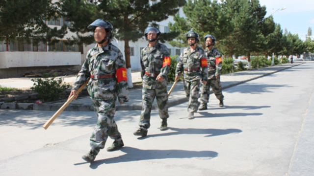 Milizsoldaten in Xinjiang