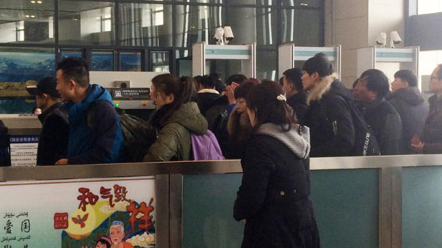 Reisende verlassen Xinjiang