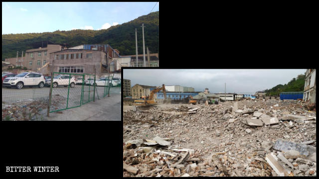 Die Versammlungsstätte einer Hauskirche vor und nach der Zerstörung.