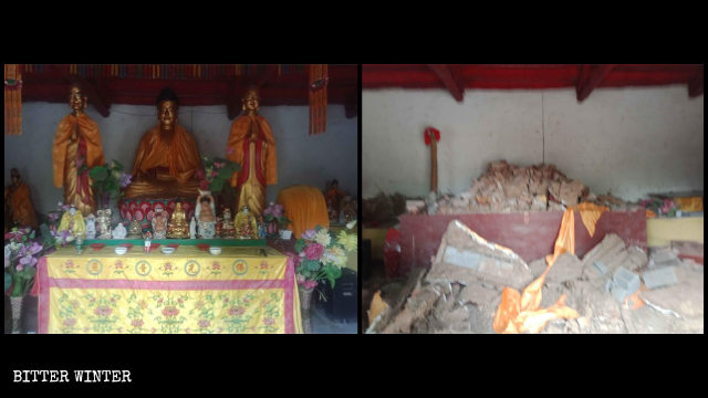 Buddha-Statuen vor und nach ihrer Zerstörung 2