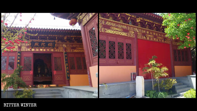 Die Pforte zum Großen Saal des Cihang- Tempels ist versiegelt worden.