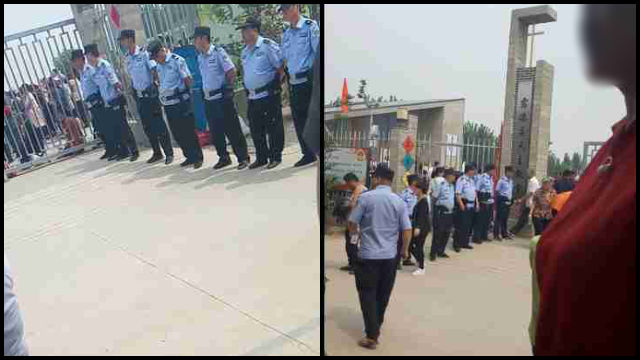 Ludezhuang Polizei bewacht den Wallfahrtsort