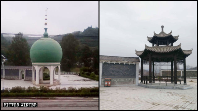 Ein kuppelförmiges Gebäude am muslimischen Platz von Dongguan