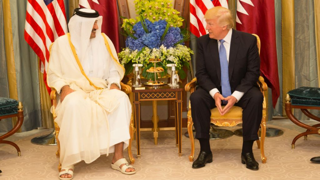 Emir Tamim bin Hamad Al Thani und Präsident Donald Trump
