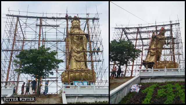 Guanyin-Statue im Qingguo-Tempel wurde abgerissen
