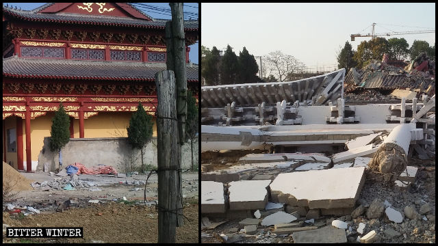 Der Xi-Tempel vor und nach ihrer Zerstörung