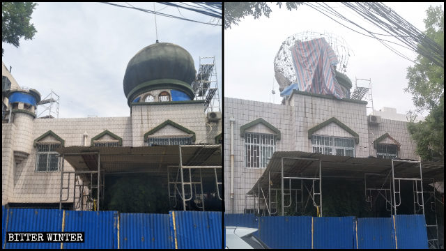 Die Kuppel wurde von der Moschee in Duizhou gewaltsam demontiert]