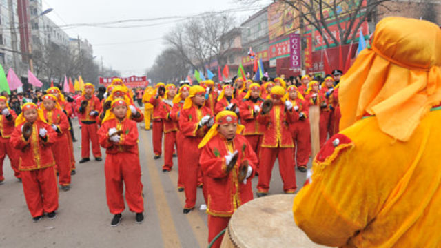 Die Maxi-Becken-Performance wurde in der Provinz Shanxi verwendet, um Opfer darzubringen und um Regen zu beten