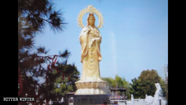 Das ursprüngliche Erscheinungsbild der größten Guanyin-Statue auf der Insel Guanyin